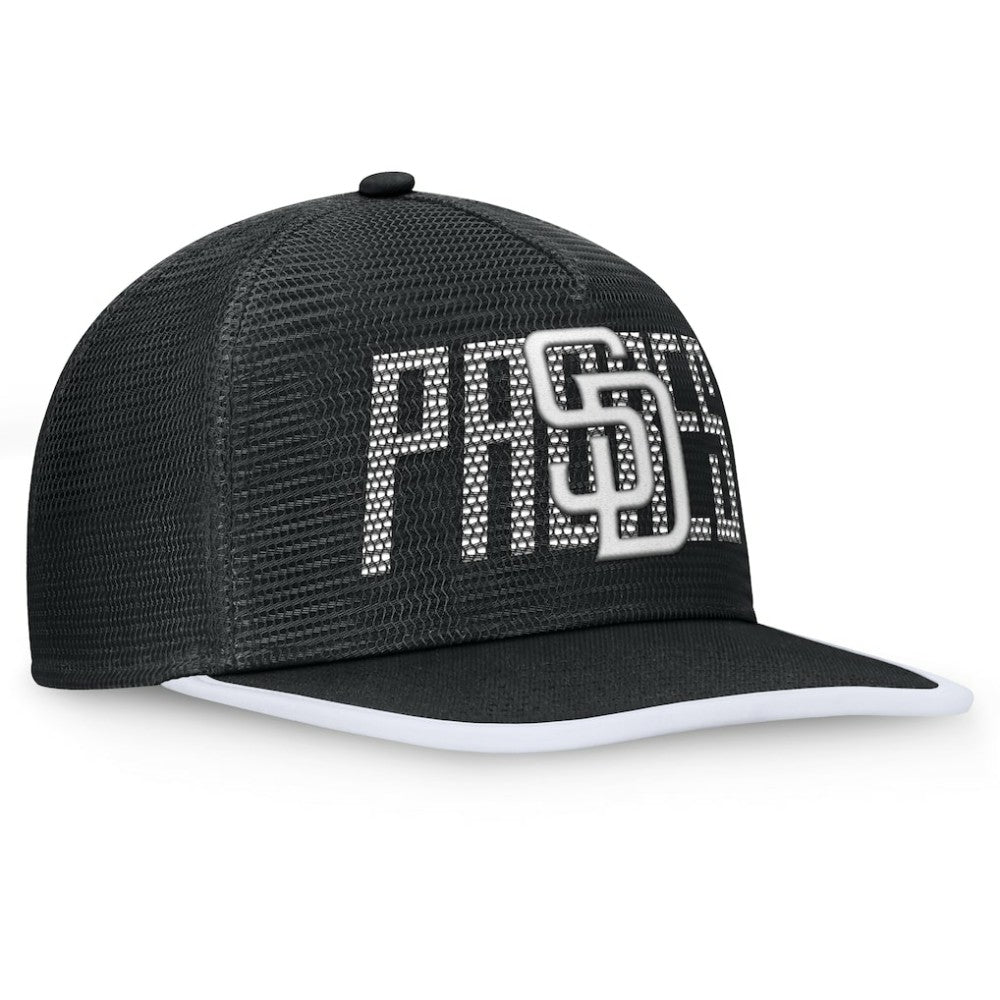 San Diego Padres Fanatics Let's Glow Line Drive Snapback Hat - Black - Fanatics Lifestyle