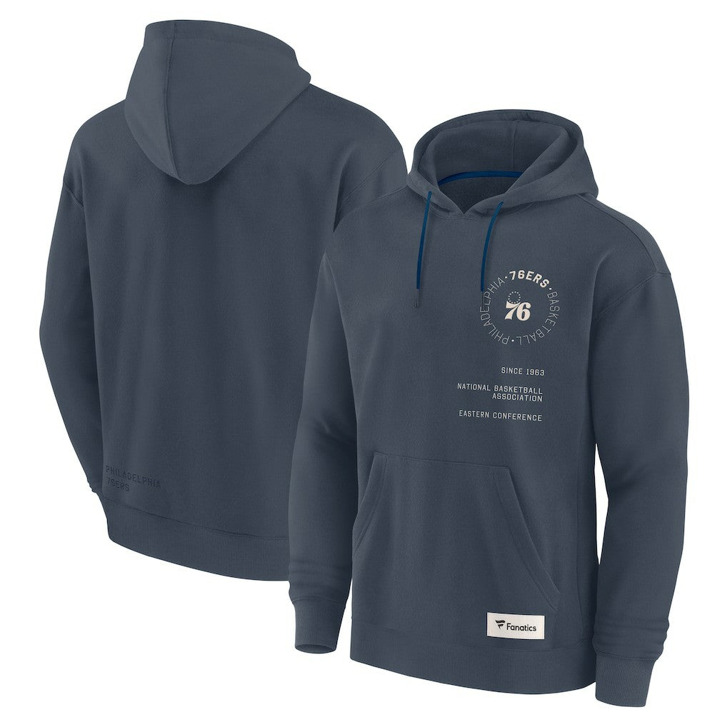 Philadelphia 76ers Future Ground Info Elements Premium Pullover Hoodie Blue | Fanatics US