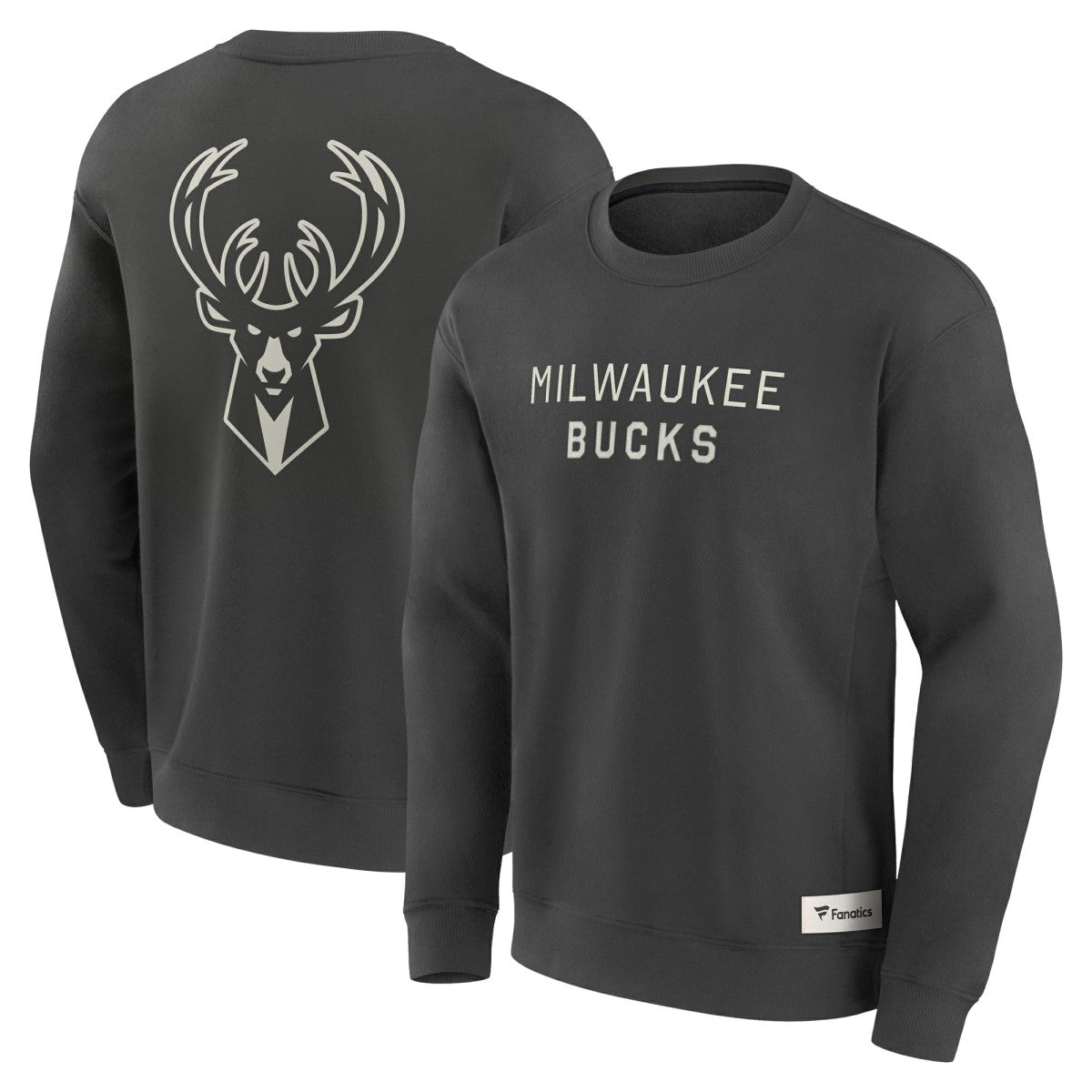 Milwaukee Bucks Elements Future Ground Lettering Pullover Sweatshirt Gray | Fanatics