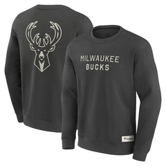 Milwaukee Bucks Elements Future Ground Lettering Pullover Sweatshirt Gray | Fanatics