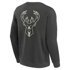 Milwaukee Bucks Elements Future Ground Lettering Pullover Sweatshirt Gray | Fanatics