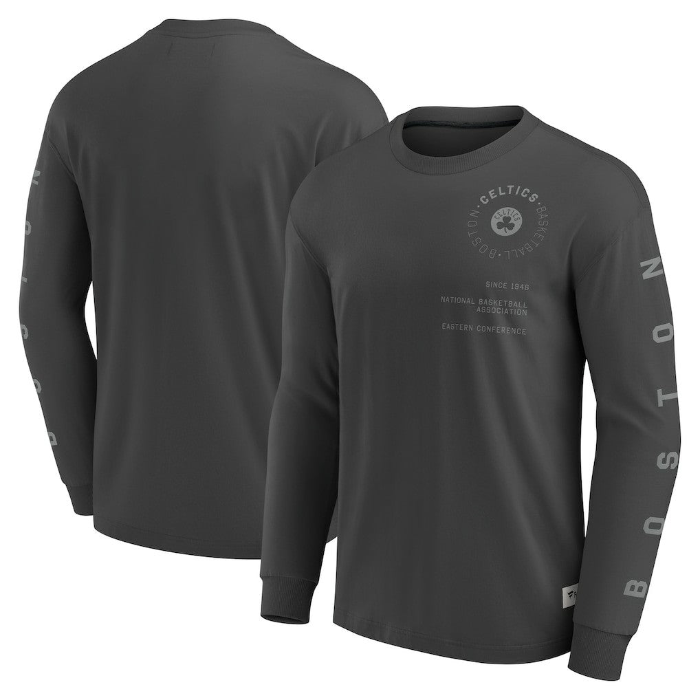 Boston Celtics Elements Future Ground Tonal Info Long Sleeve T-Shirt Gray | Fanatics US