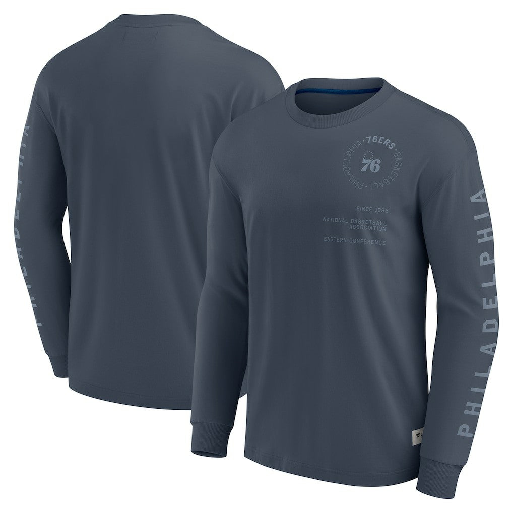 Philadelphia 76ers Elements Future Ground Tonal Info Long Sleeve T-Shirt Blue | Fanatics US