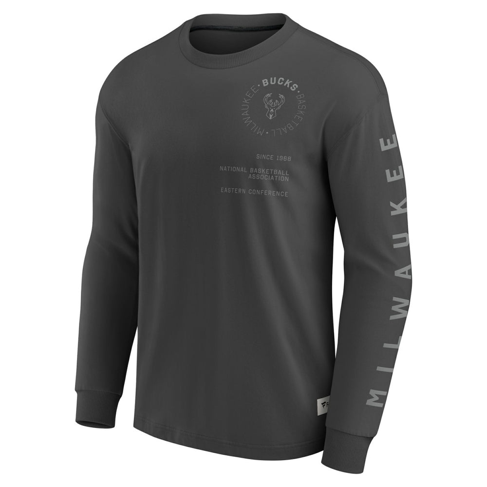 Milwaukee Bucks Elements Future Ground Tonal Info Long Sleeve T-Shirt Gray | Fanatics discount