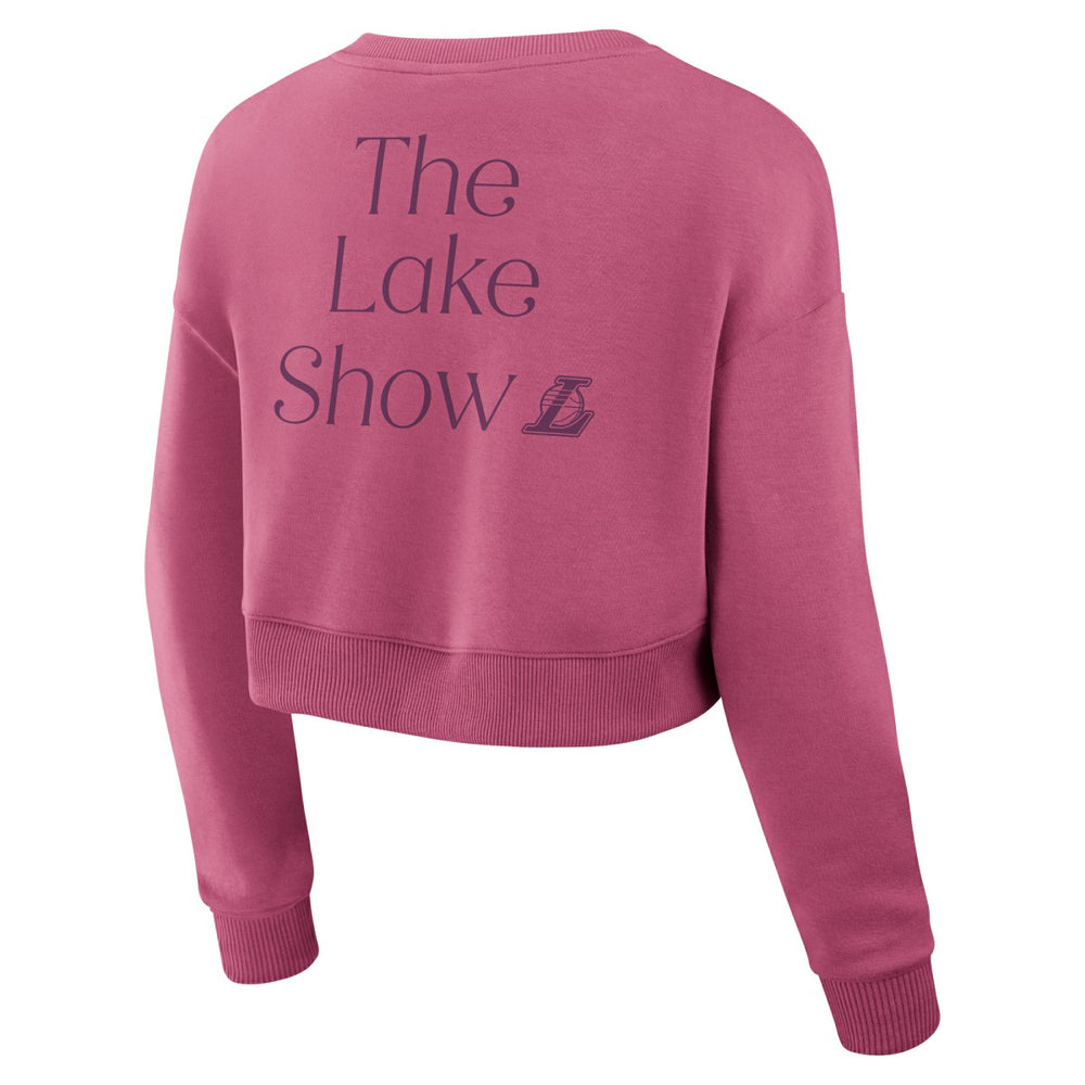 Los Angeles Lakers Women's Studio Tri-Blend Cropped Pullover Sweatshirt Pink | Fanatics discount