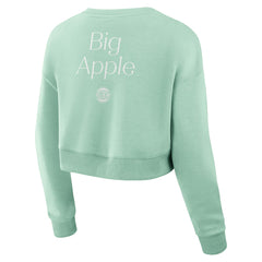 New York Knicks Women's Studio Tri-Blend Cropped Pullover Sweatshirt Mint | Fanatics discount