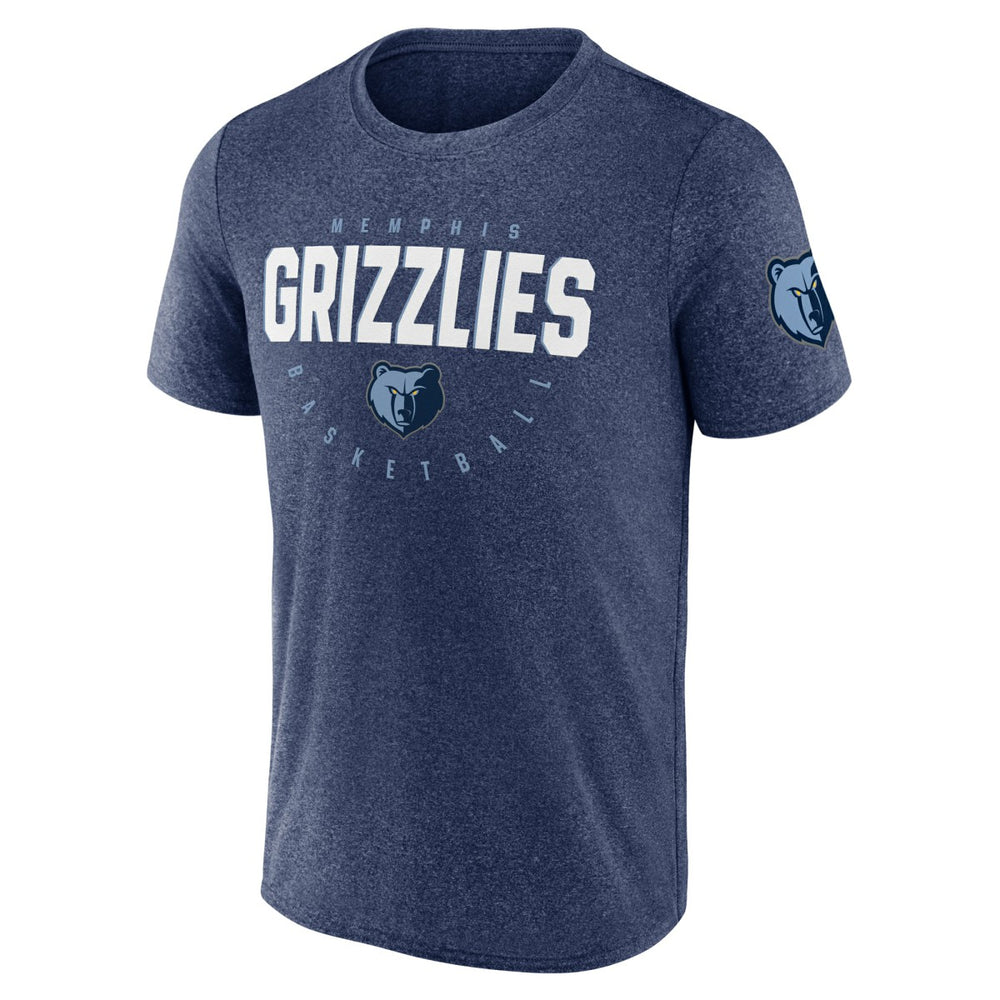 Memphis Grizzlies Logo Athletic Block Practice Performance T-Shirt Heather Navy