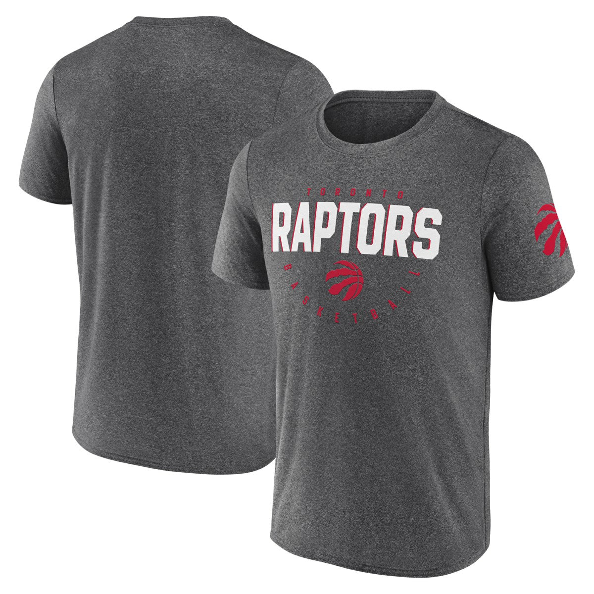 Toronto Raptors Logo Athletic Block Practice Performance T-Shirt Heather Charcoal