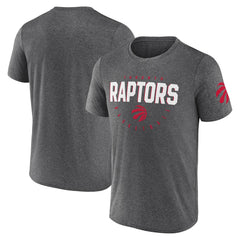 Toronto Raptors Logo Athletic Block Practice Performance T-Shirt Heather Charcoal