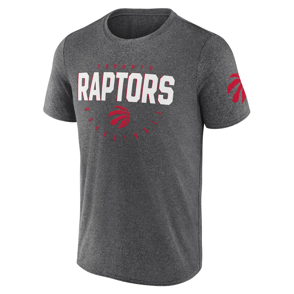 Toronto Raptors Logo Athletic Block Practice Performance T-Shirt Heather Charcoal