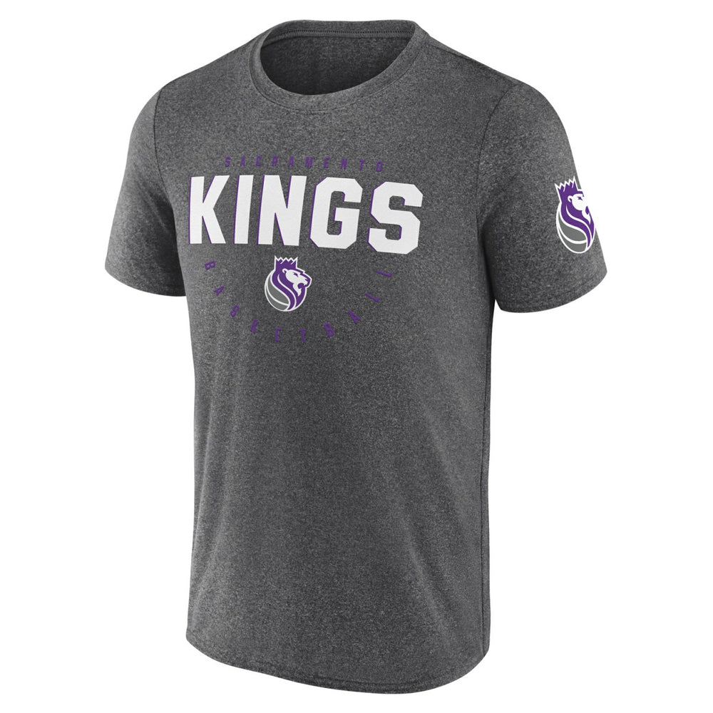 Sacramento Kings Logo Athletic Block Practice Performance T-Shirt Heather Charcoal