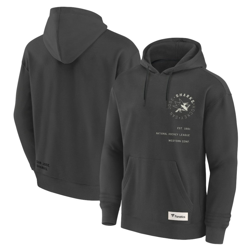 San Jose Sharks Fanatics Future Ground Info Pullover Hoodie - Charcoal - NHL 201752428