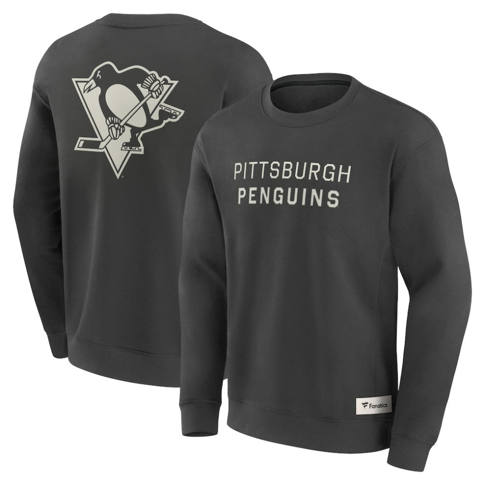 Pittsburgh Penguins Fanatics Elements Future Ground Lettering Pullover Sweatshirt - Charcoal - NHL 201752432