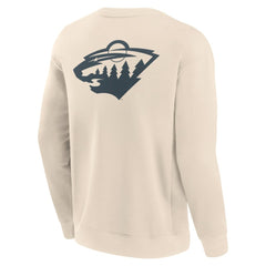 Minnesota Wild Fanatics Elements Future Ground Lettering Pullover Sweatshirt - Cream - NHL 201752435