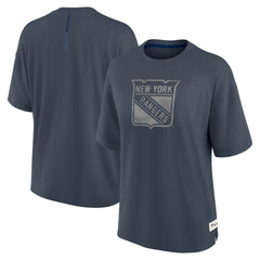 New York Rangers Fanatics Women's Oversized Elements Raw Edge Future Ground T-Shirt - Blue - NHL 201752495