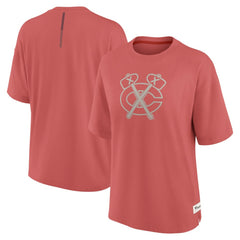 Chicago Blackhawks Fanatics Women's Oversized Elements Raw Edge Future Ground T-Shirt - Red - NHL 201752497