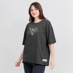 Pittsburgh Penguins Fanatics Women's Oversized Elements Raw Edge Future Ground T-Shirt - Charcoal - NHL 201752505
