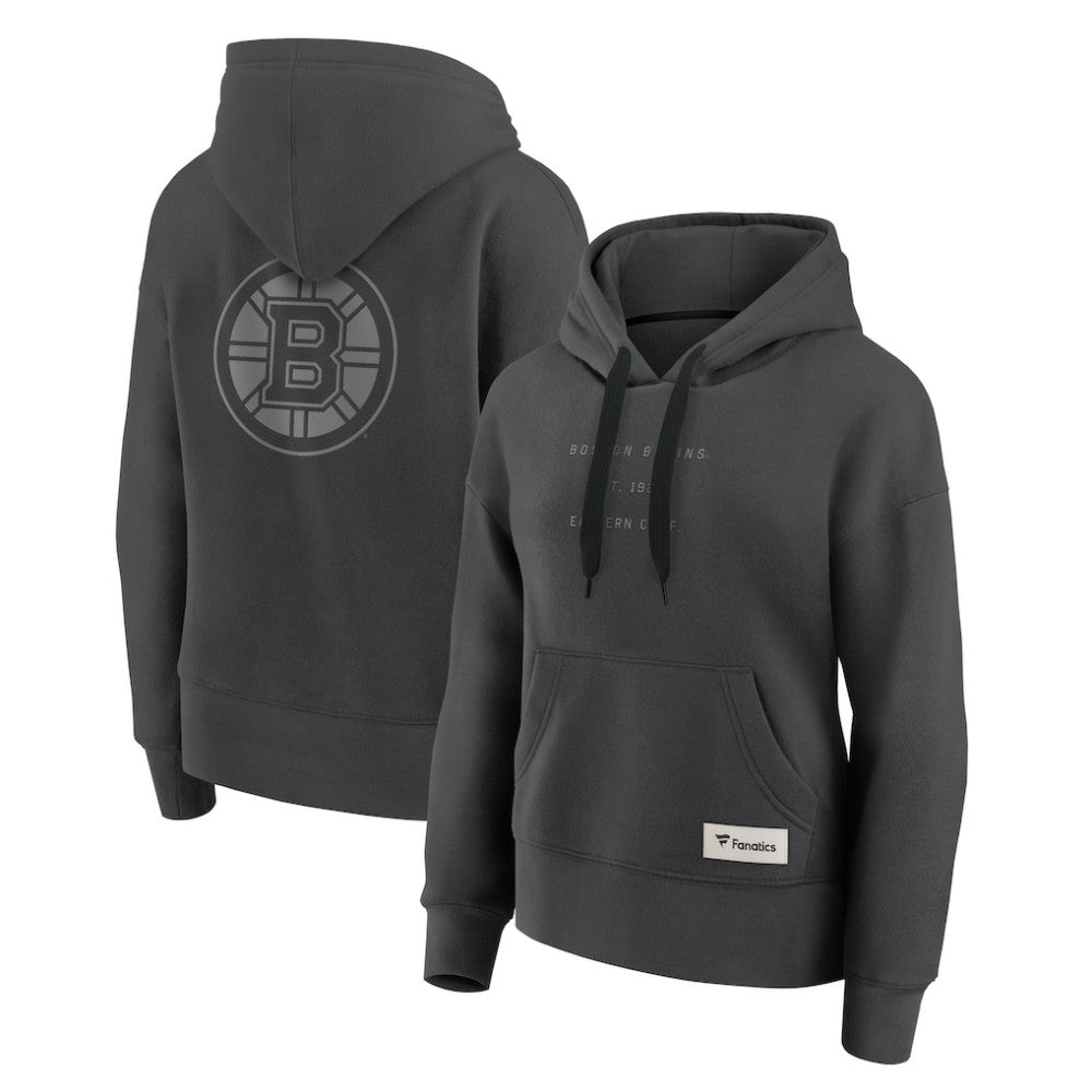 Boston Bruins Fanatics Women's Elements Future Ground Subtle Tonal Pullover Hoodie - Charcoal - NHL 201752519