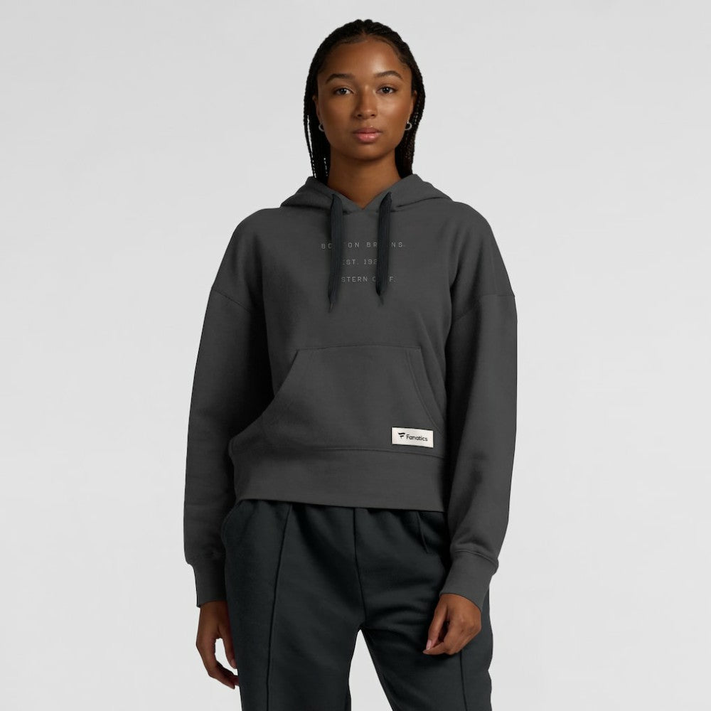 Boston Bruins Fanatics Women's Elements Future Ground Subtle Tonal Pullover Hoodie - Charcoal - NHL 201752519
