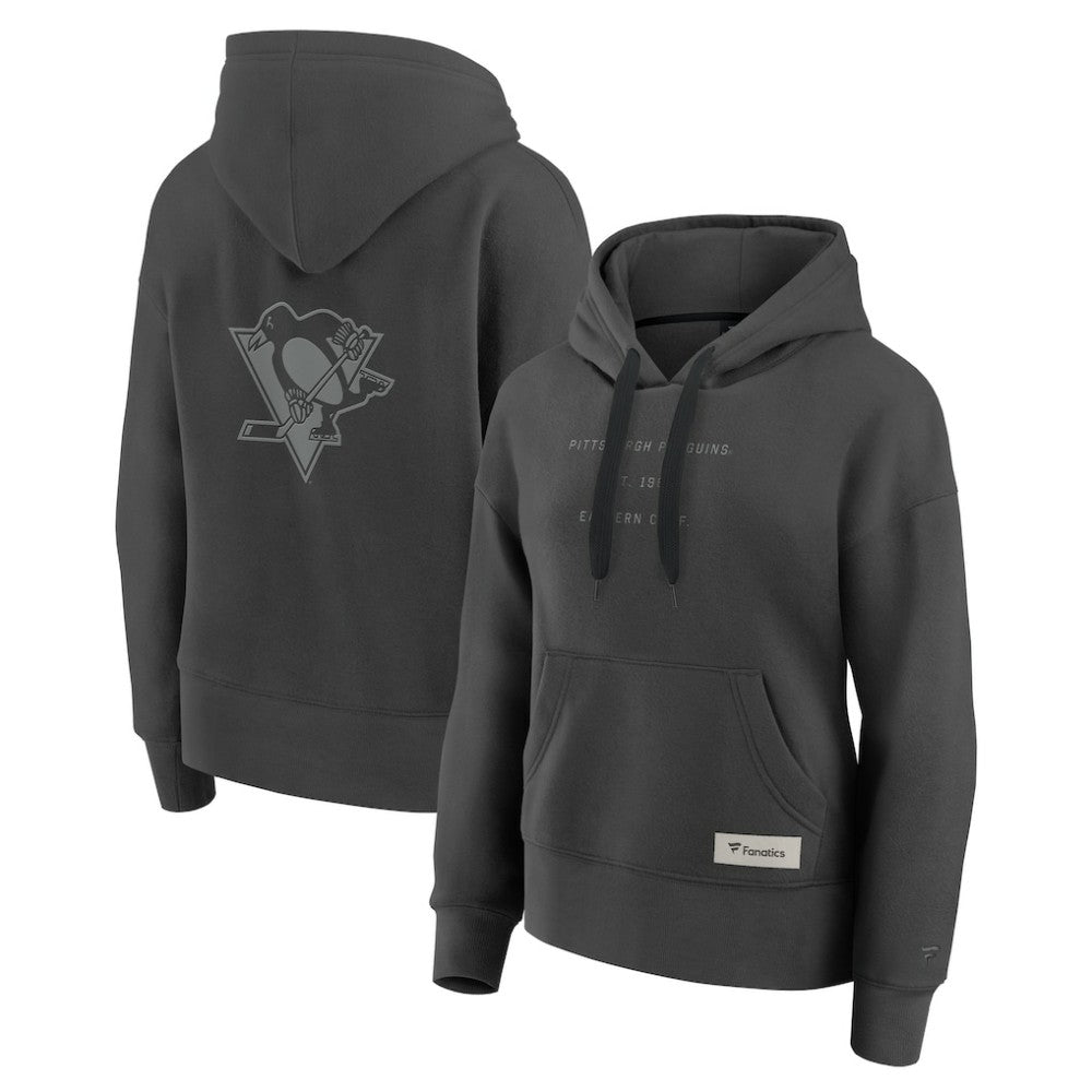 Pittsburgh Penguins Fanatics Women's Elements Future Ground Subtle Tonal Pullover Hoodie - Charcoal - NHL 201752520