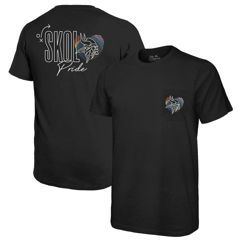 Minnesota Vikings Majestic Threads Pride Pocket T-Shirt Black