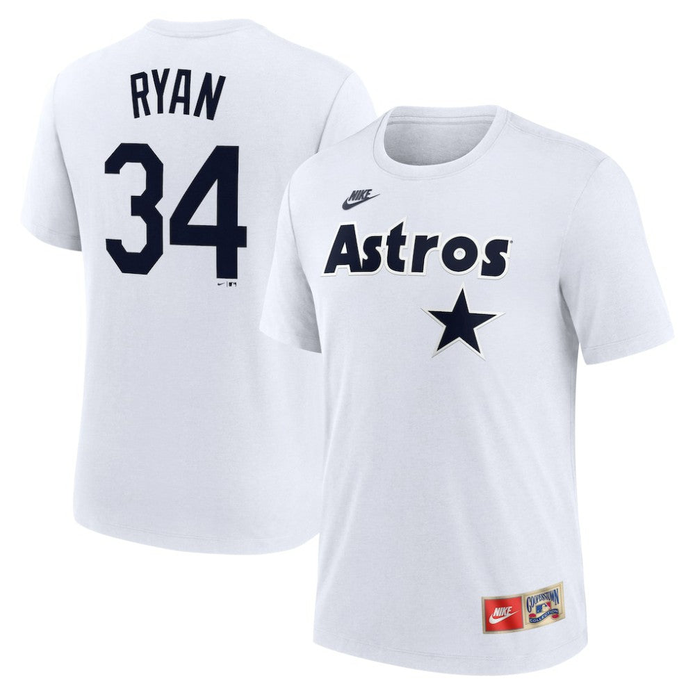 Nolan Ryan Houston Astros Nike Cooperstown Collection Name & Number Tri-Blend T-Shirt - White - Nike Online