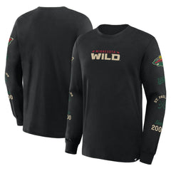 Minnesota Wild Fanatics Boxed In Legacy Long Sleeve T-Shirt - Black - NHL 201826838