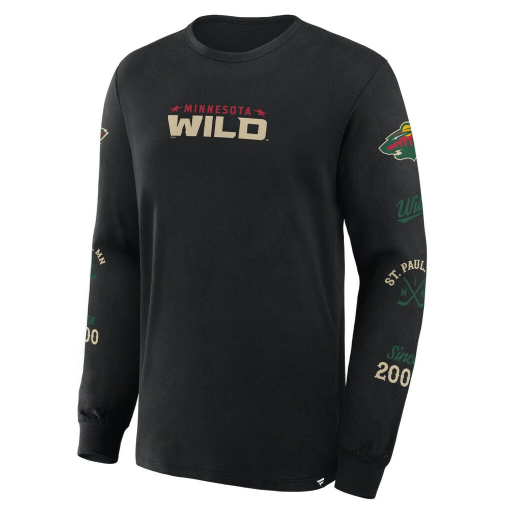 Minnesota Wild Fanatics Boxed In Legacy Long Sleeve T-Shirt - Black - NHL 201826838