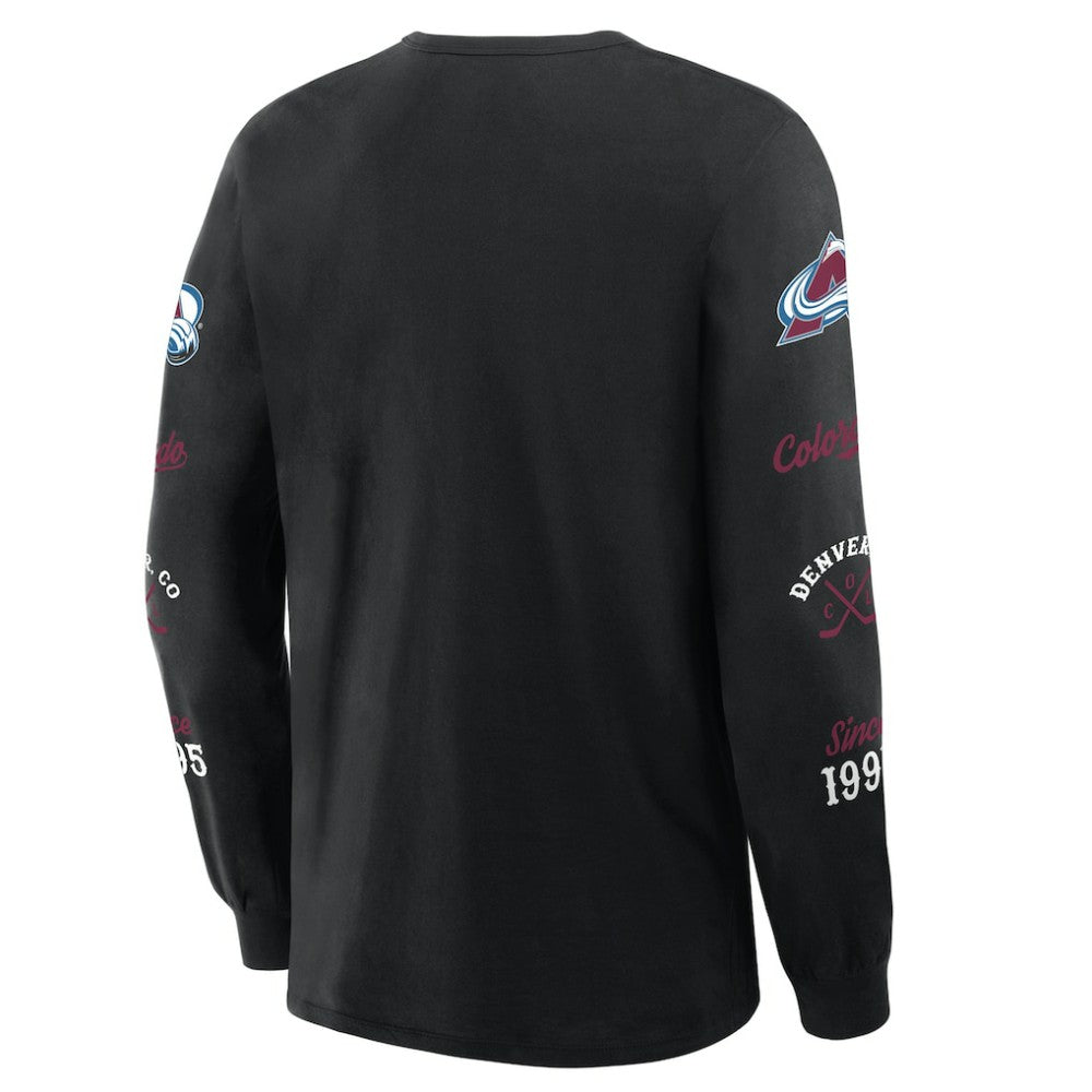 Colorado Avalanche Fanatics Boxed In Legacy Long Sleeve T-Shirt - Black - NHL 201826839