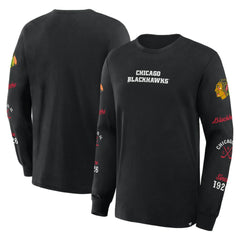 Chicago Blackhawks Fanatics Boxed In Legacy Long Sleeve T-Shirt - Black - NHL 201826840
