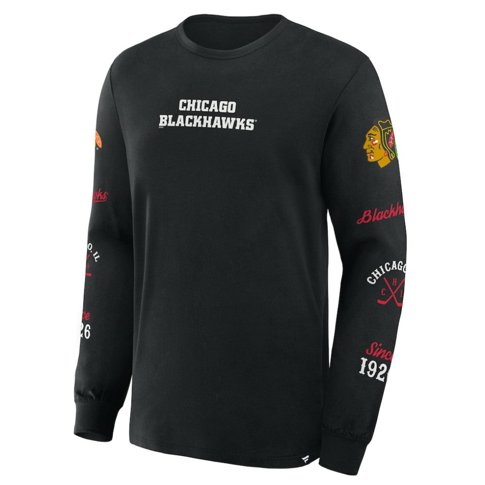 Chicago Blackhawks Fanatics Boxed In Legacy Long Sleeve T-Shirt - Black - NHL 201826840