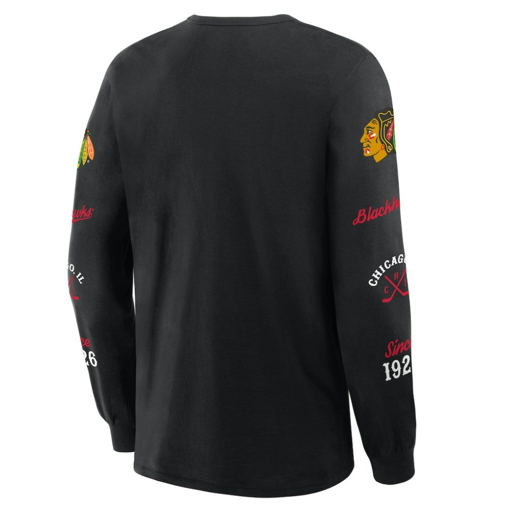 Chicago Blackhawks Fanatics Boxed In Legacy Long Sleeve T-Shirt - Black - NHL 201826840