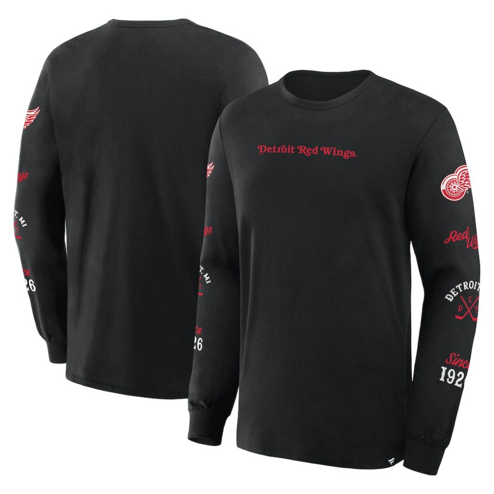 Detroit Red Wings Fanatics Boxed In Legacy Long Sleeve T-Shirt - Black - NHL 201826842