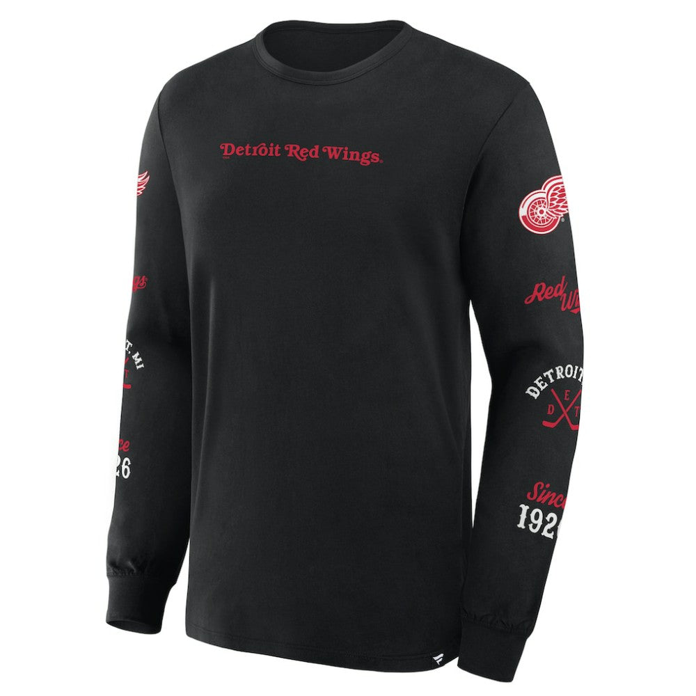 Detroit Red Wings Fanatics Boxed In Legacy Long Sleeve T-Shirt - Black - NHL 201826842