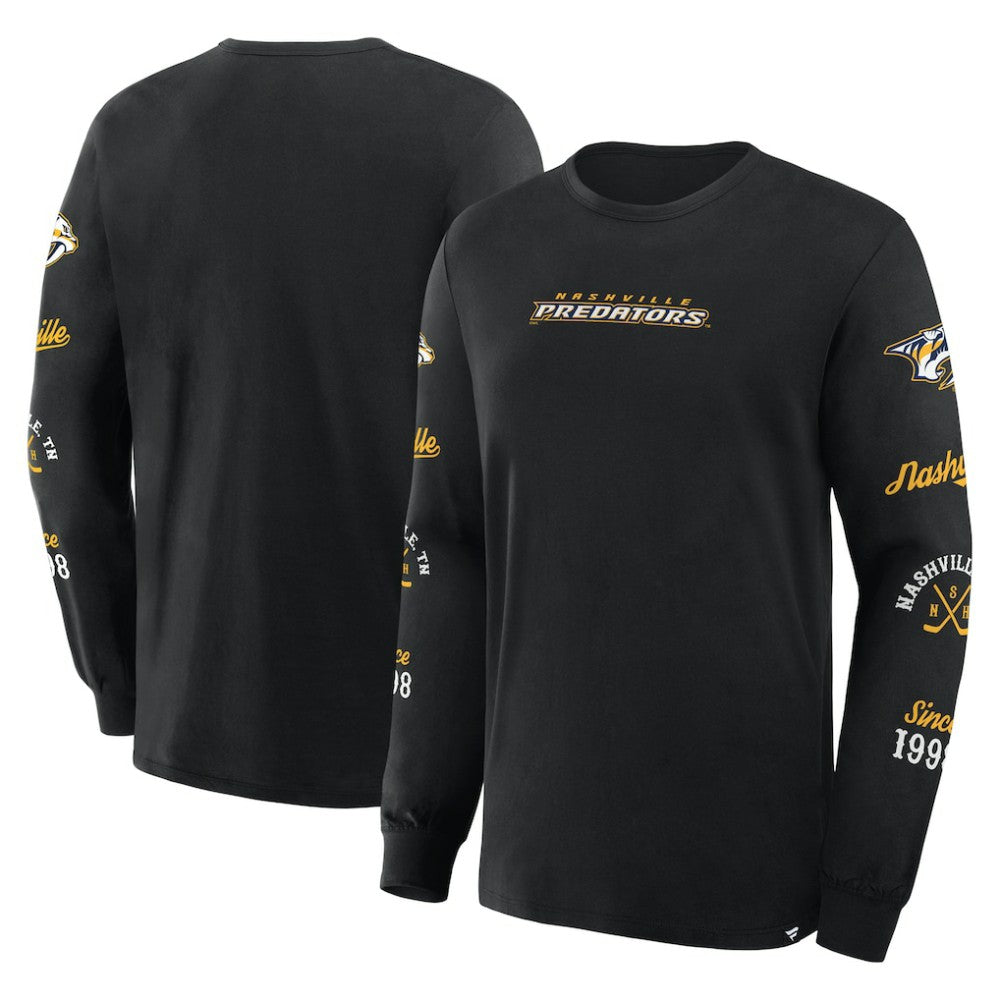 Nashville Predators Fanatics Boxed In Legacy Long Sleeve T-Shirt - Black - NHL 201826846