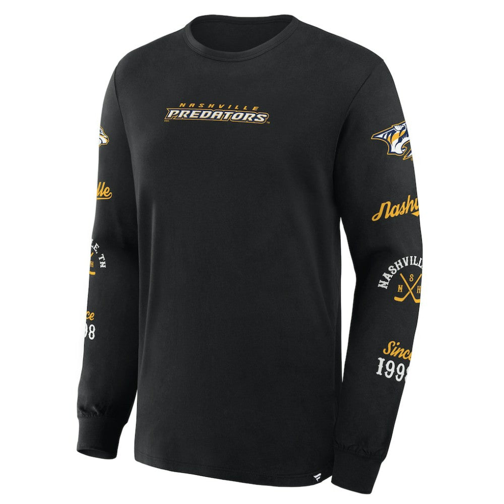 Nashville Predators Fanatics Boxed In Legacy Long Sleeve T-Shirt - Black - NHL 201826846