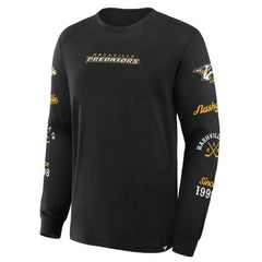 Nashville Predators Fanatics Boxed In Legacy Long Sleeve T-Shirt - Black - NHL 201826846