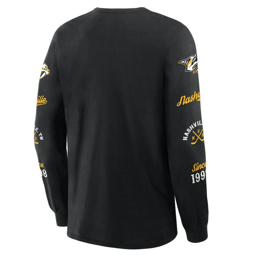 Nashville Predators Fanatics Boxed In Legacy Long Sleeve T-Shirt - Black - NHL 201826846