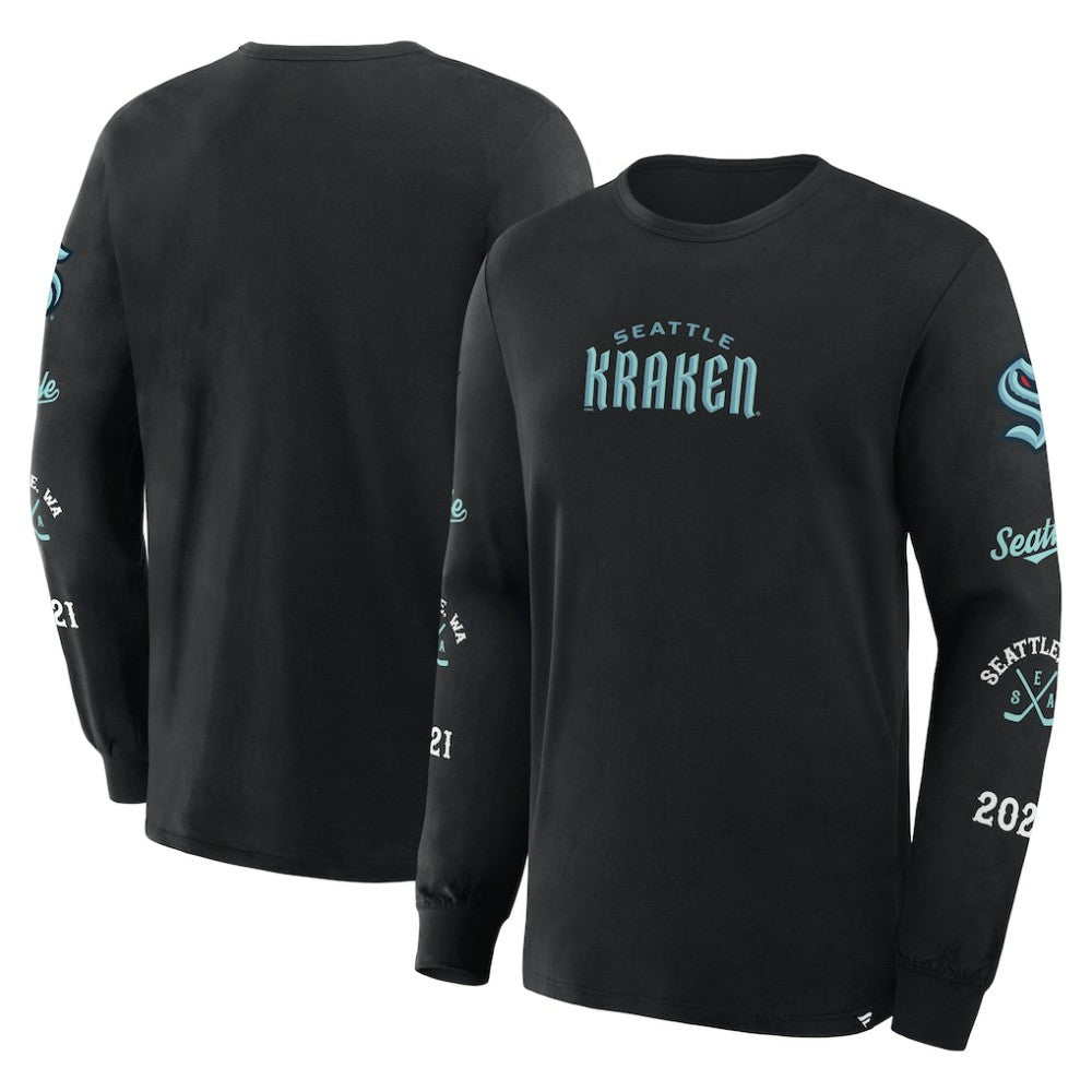 Seattle Kraken Fanatics Boxed In Legacy Long Sleeve T-Shirt - Black - NHL 201826847