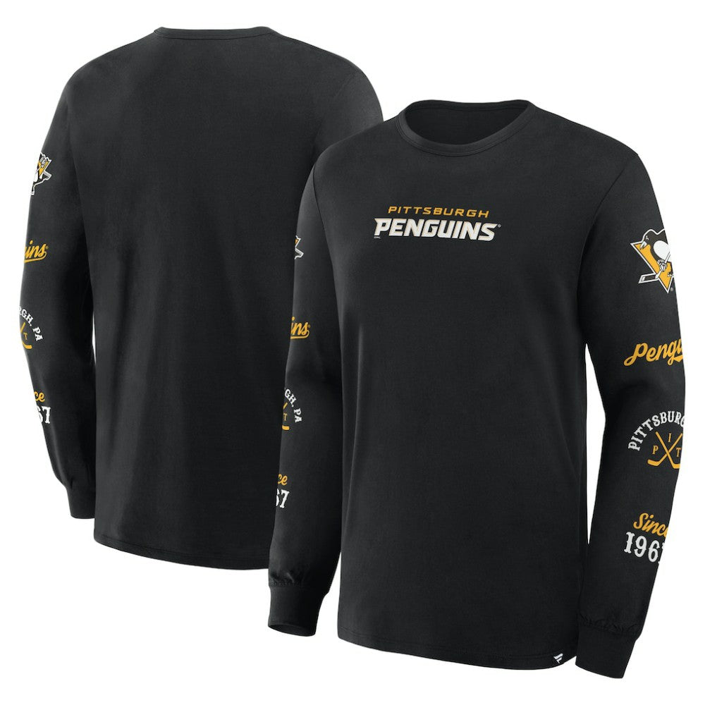 Pittsburgh Penguins Fanatics Boxed In Legacy Long Sleeve T-Shirt - Black - NHL 201826853