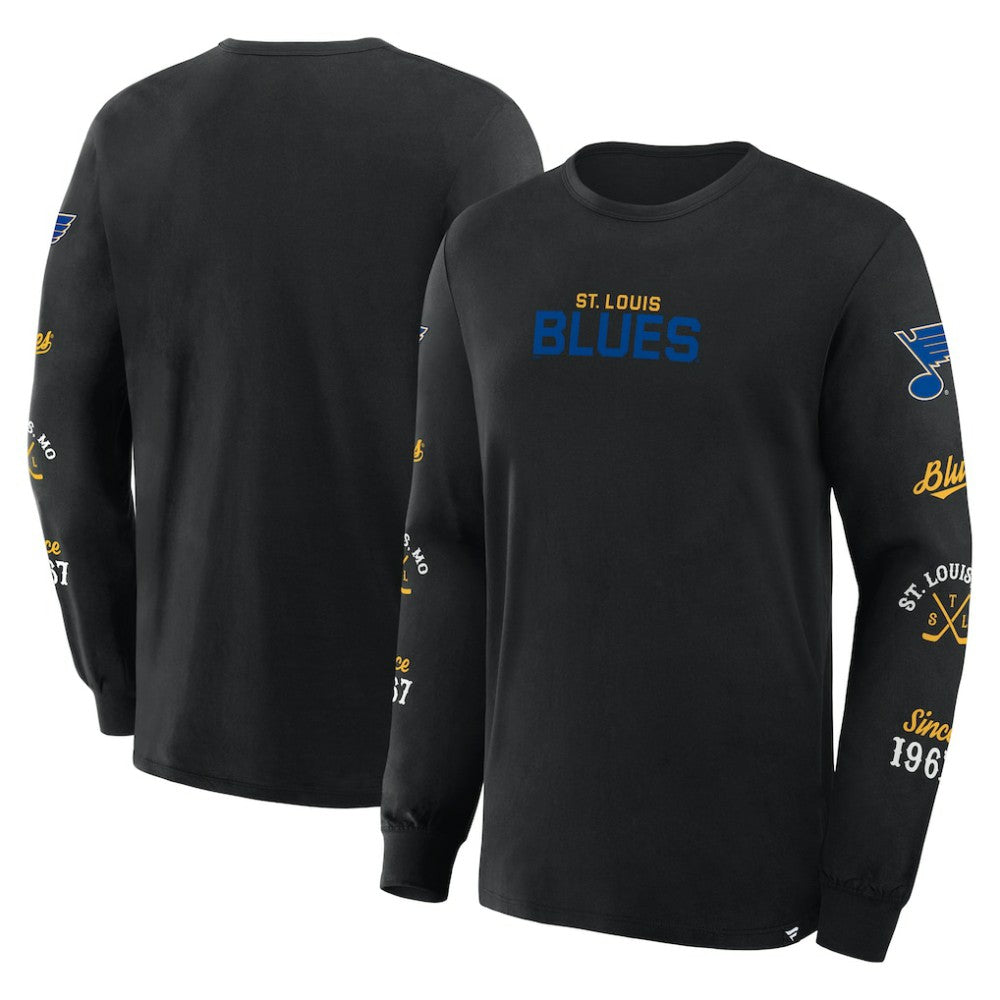 St. Louis Blues Fanatics Boxed In Legacy Long Sleeve T-Shirt - Black - NHL 201826857