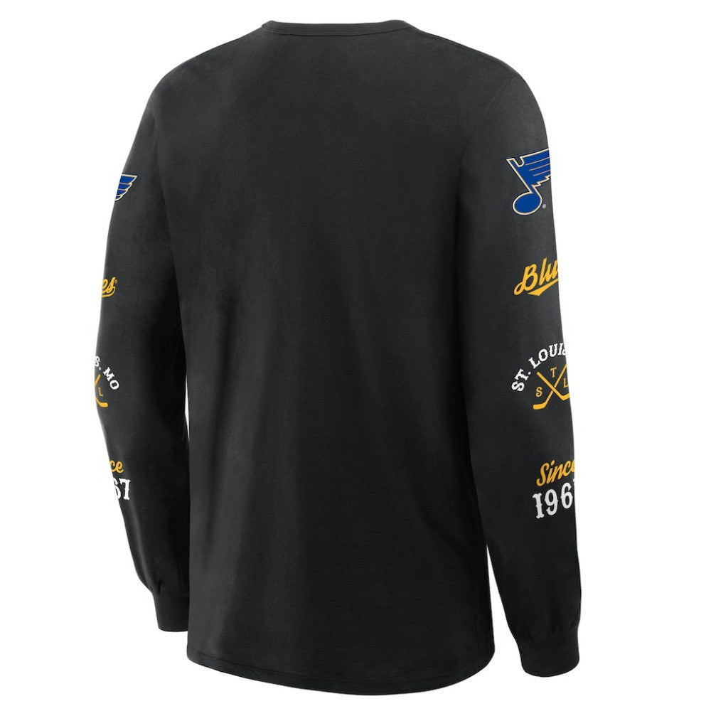 St. Louis Blues Fanatics Boxed In Legacy Long Sleeve T-Shirt - Black - NHL 201826857