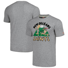New Orleans Saints NFL x Homage x Beavis and Butt-Head Unisex Tri-Blend T-Shirt – Gray