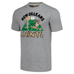 New Orleans Saints NFL x Homage x Beavis and Butt-Head Unisex Tri-Blend T-Shirt – Gray