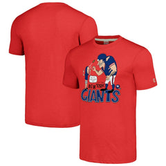 New York Giants NFL x Homage x Beavis and Butt-Head Unisex Tri-Blend T-Shirt – Red