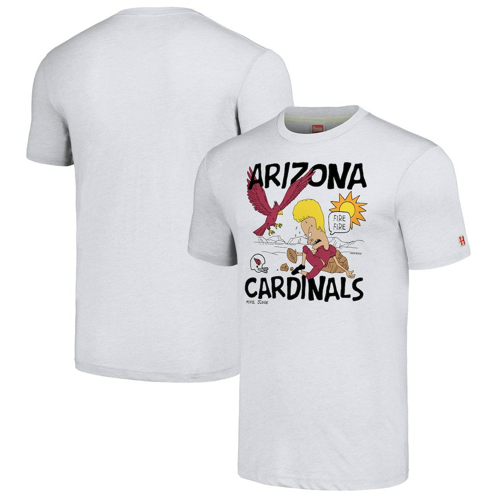 Arizona Cardinals NFL x Homage x Beavis and Butt-Head Unisex Tri-Blend T-Shirt – Ash
