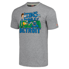 Detroit Lions NFL x Homage x Beavis and Butt-Head Unisex Tri-Blend T-Shirt – Gray