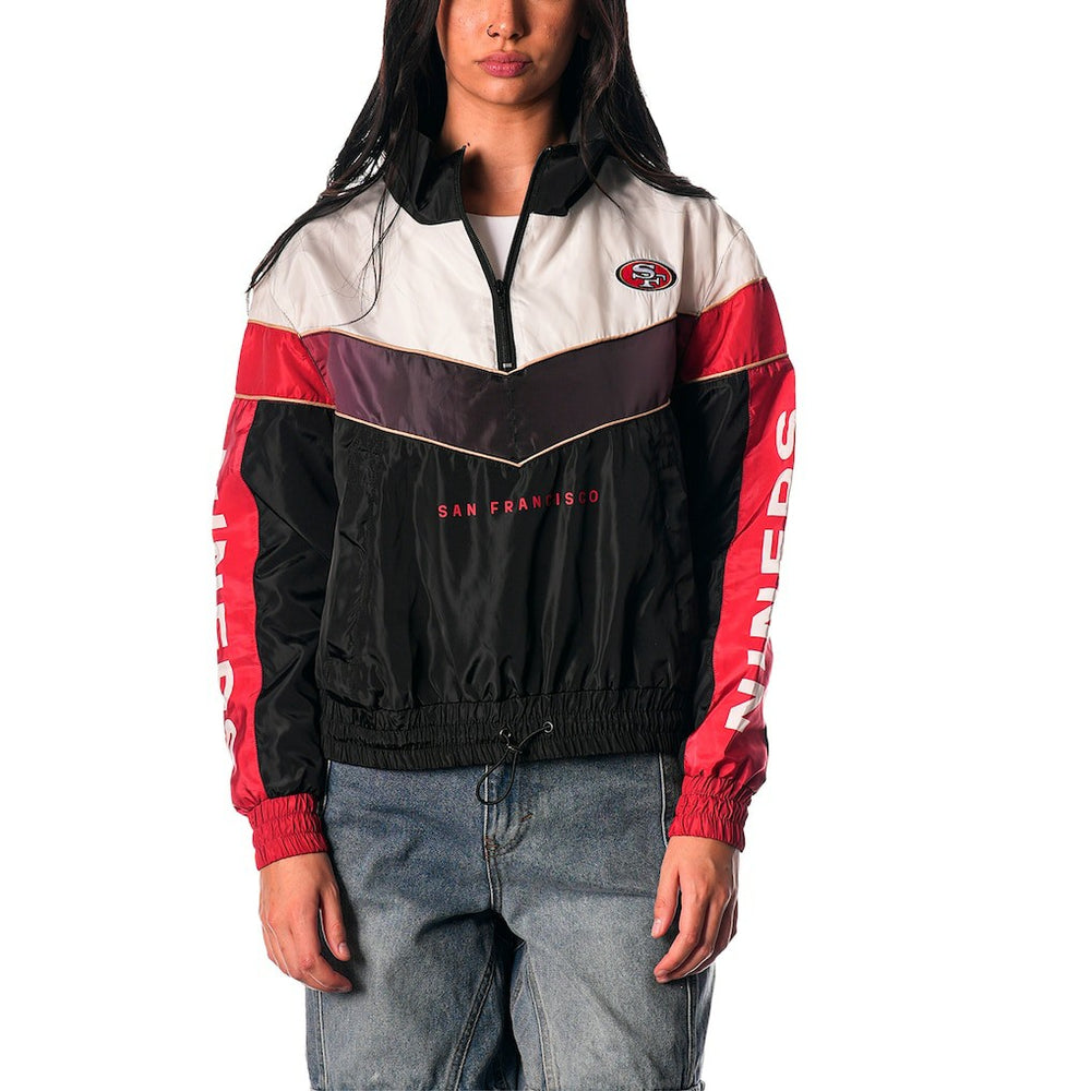 San Francisco 49ers The Wild Collective Women's 1/4 Zip Track Jacket Black