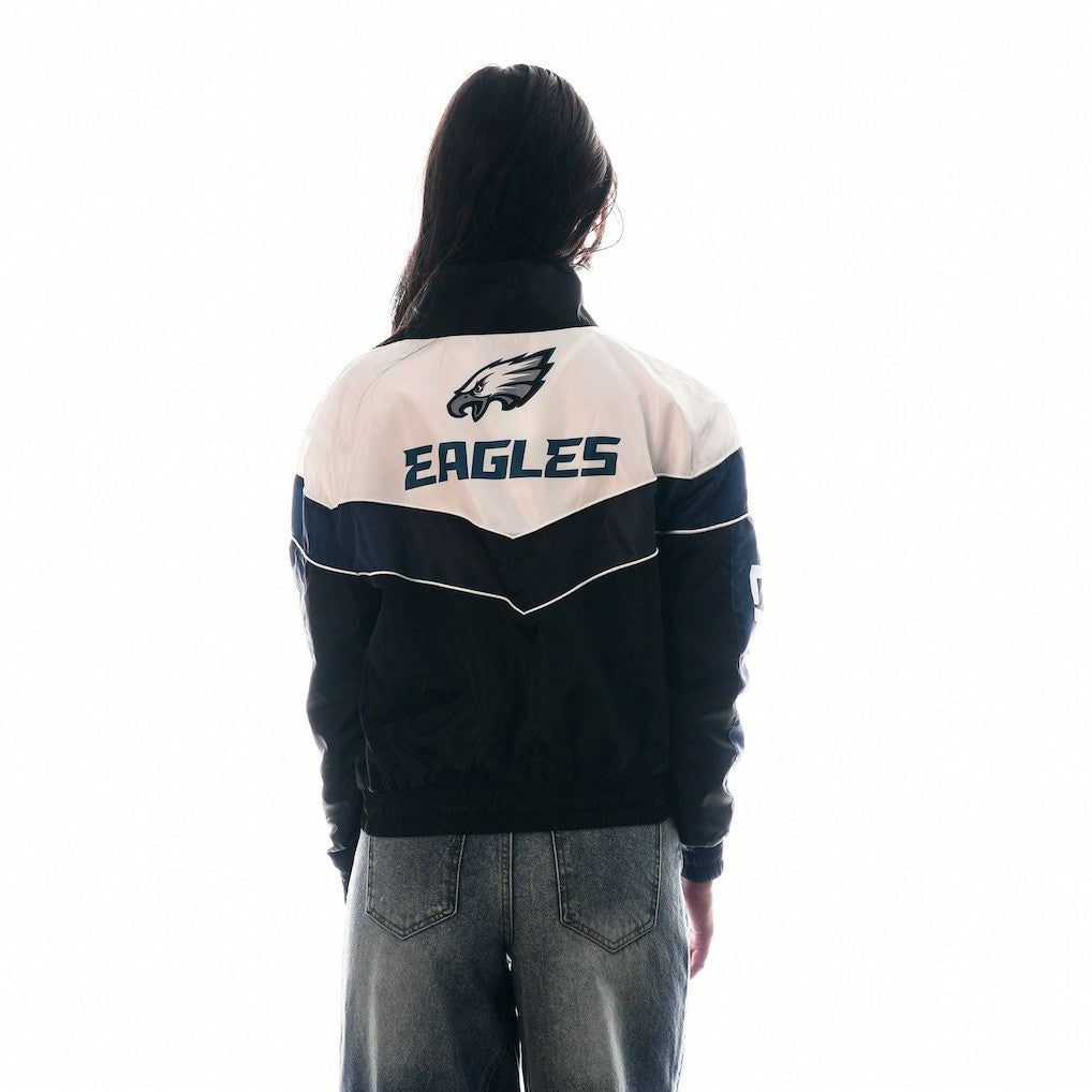 Philadelphia Eagles The Wild Collective Women's 1/4 Zip Track Jacket Black