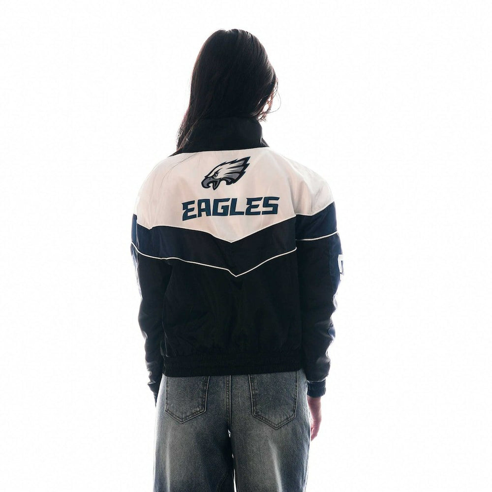 Philadelphia Eagles The Wild Collective Women's 1/4 Zip Track Jacket Black